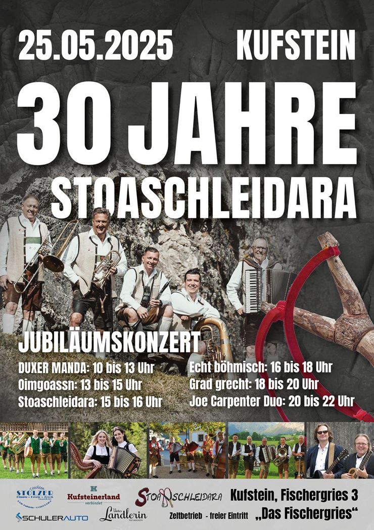 30 Jahr Jubiläum Stoaschleidara Kufsteiner Tanzlmusig